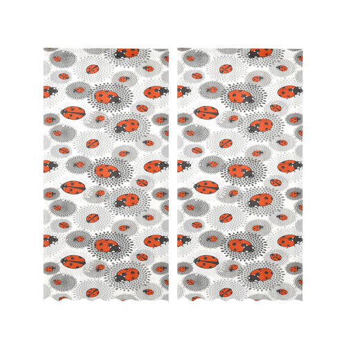 Ladybug Pattern Print Design 05 Gauze Curtain