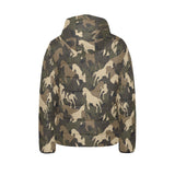 Horse Camouflage Pattern Kids' Boys' Girls' Padded Hooded Jacket