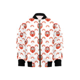 Daruma japanese wooden doll design pattern Kids' Boys' Girls' Bomber Jacket