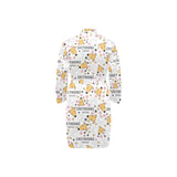 Greyhound Pattern Print Design 03 Men's Long Sleeve Belted Night Robe