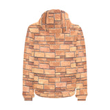 Brick Printed Pattern Print Design 04 Men's Padded Hooded Jacket