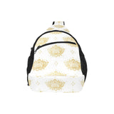 Gold Ornamental lotue waterlily symbol pattern All Over Print Chest Bag