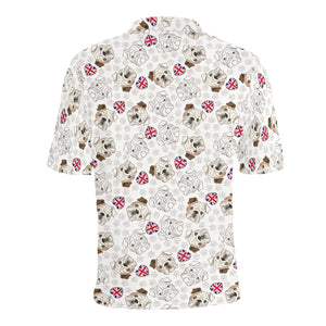 English Bulldog Pattern Print Design 01 Men's All Over Print Polo Shirt