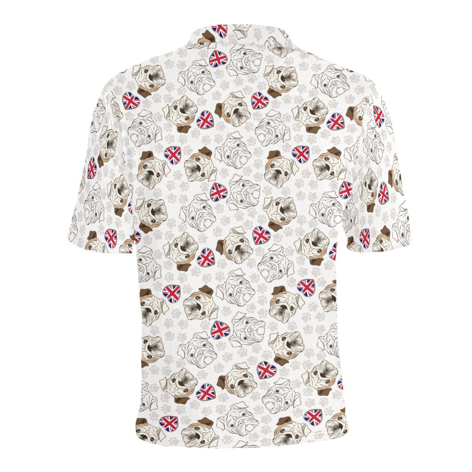English Bulldog Pattern Print Design 01 Men's All Over Print Polo Shirt