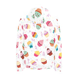 Cake cupcake design pattern Men's Padded Hooded Jacket