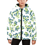 blueberry white background Kids' Boys' Girls' Padded Hooded Jacket