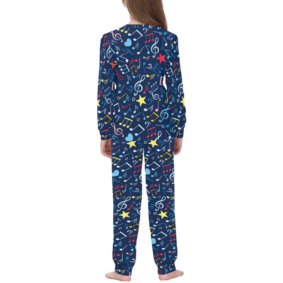 Music Notes Pattern Print Design 03 Kids' Boys' Girls' All Over Print Pajama Set
