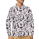 Greyhound Pattern Print Design 02 Men's Long Sleeve Polo Shirt