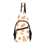 Brown pomeranian pattern All Over Print Chest Bag