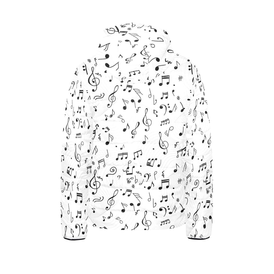 Music Notes Pattern Print Design 04 Kids' Boys' Girls' Padded Hooded Jacket