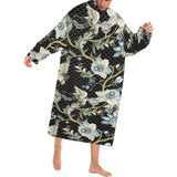 Japanese crane ornament elements Blanket Robe with Sleeves