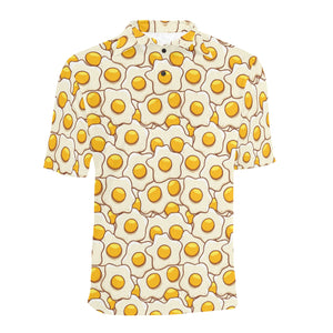 Fried Eggs Pattern Print Design 02 Men's All Over Print Polo Shirt