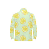 slice of lemon pattern Men's Long Sleeve Polo Shirt