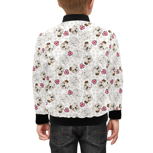 English Bulldog Pattern Print Design 01 Kids' Boys' Girls' Bomber Jacket