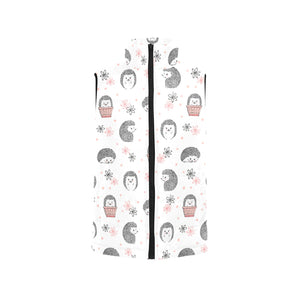 Hedgehog Pattern Print Design 02 Women's Padded Vest