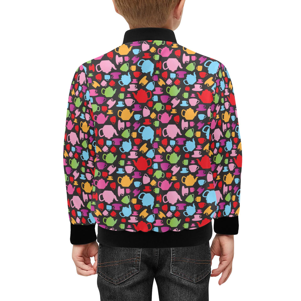 Tea pots Pattern Print Design 01 Kids' Boys' Girls' Bomber Jacket