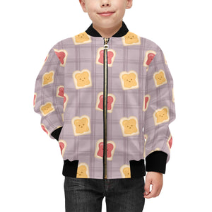 Bread Toast Pattern Print Design 05 Kids' Boys' Girls' Bomber Jacket