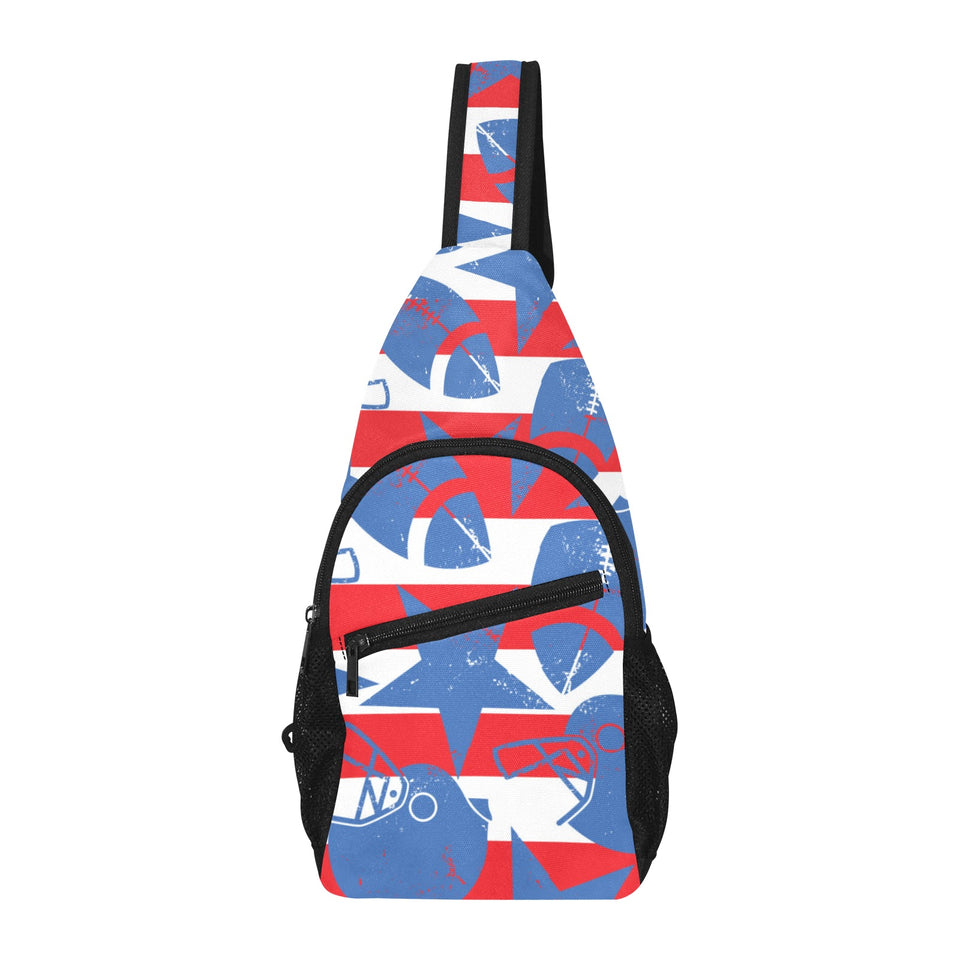 American football ball star stripes pattern All Over Print Chest Bag