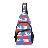 American football ball star stripes pattern All Over Print Chest Bag