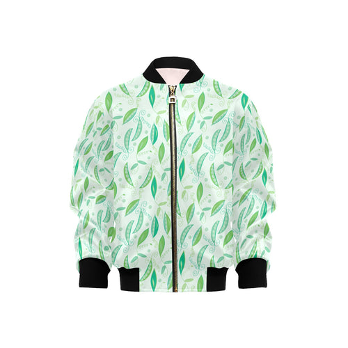 Green Peas Pattern Print Design 01 Kids' Boys' Girls' Bomber Jacket