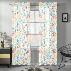 Coral Reef Pattern Print Design 02 Gauze Curtain
