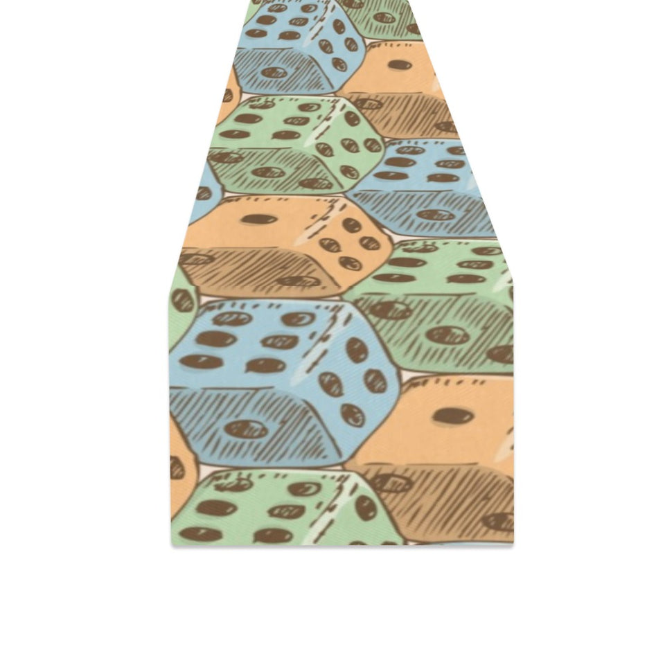 Dice Pattern Print Design 05 Table Runner