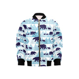 polar bear winter snow pattern Kids' Boys' Girls' Bomber Jacket