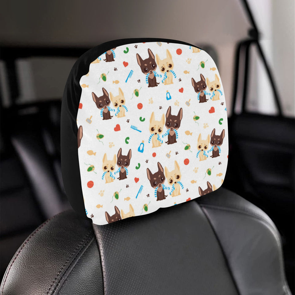Cute Chihuahua dog pattern Car Headrest Cover