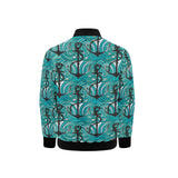 Anchor nautical green background Kids' Boys' Girls' Bomber Jacket