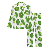 Cute broccoli pattern Men's Long Pajama Set