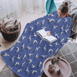 Seagull Pattern Print Design 03 Blanket Robe with Sleeves