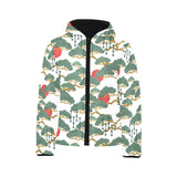 Bonsai red sun japanese pattern Kids' Boys' Girls' Padded Hooded Jacket