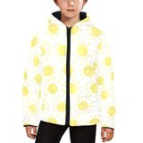 hand drawn sun pattern Kids' Boys' Girls' Padded Hooded Jacket