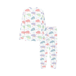 Hippopotamus Pattern Print Design 03 Kids' Boys' Girls' All Over Print Pajama Set