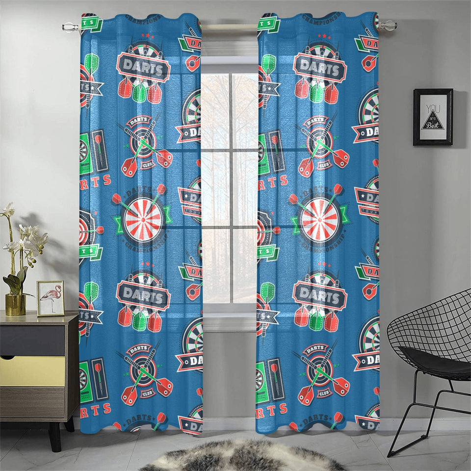 Darts Pattern Print Design 02 Gauze Curtain