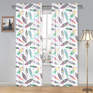 Surfboard Pattern Print Design 04 Gauze Curtain