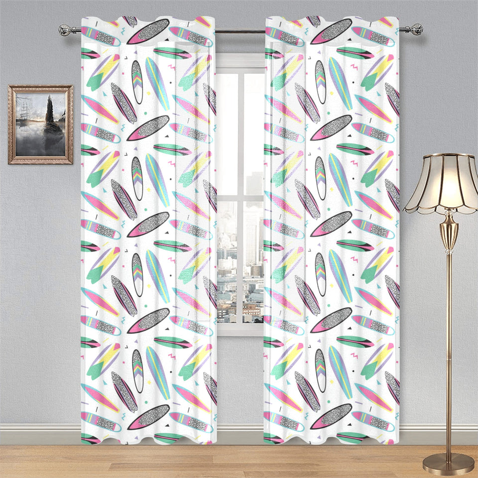 Surfboard Pattern Print Design 04 Gauze Curtain