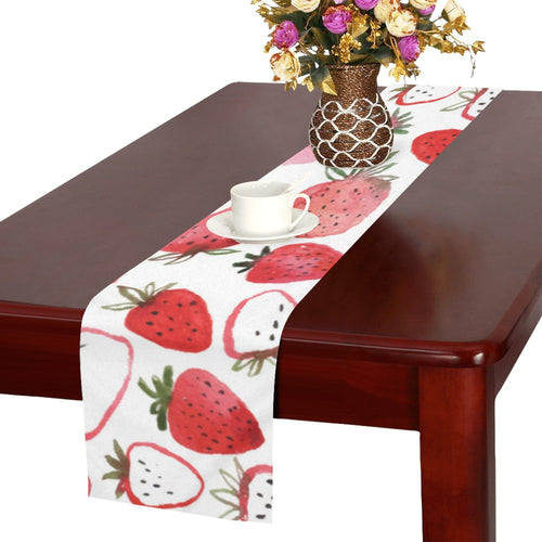 watercolor hand drawn beautiful strawberry pattern Table Runner