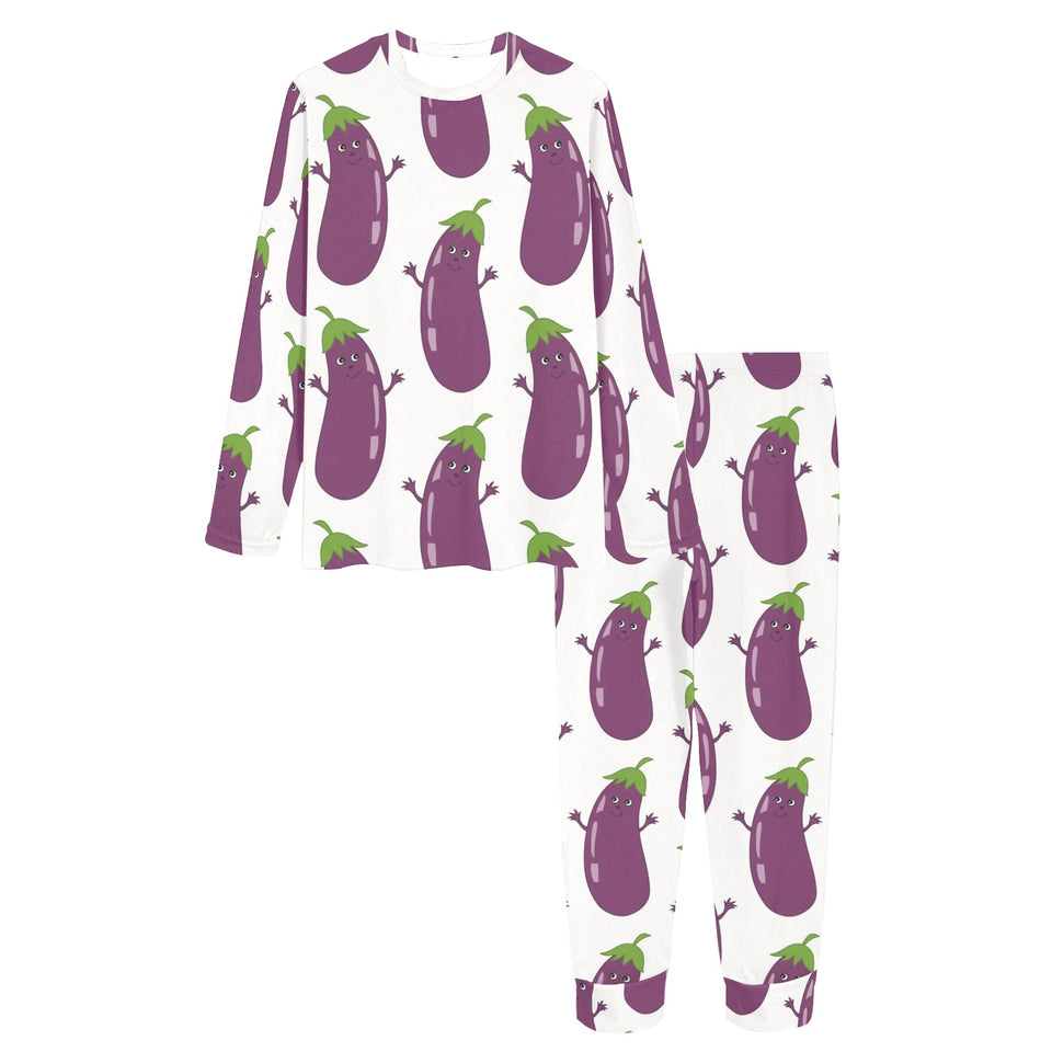 Eggplant Pattern Print Design 01 Women's All Over Print Pajama Set