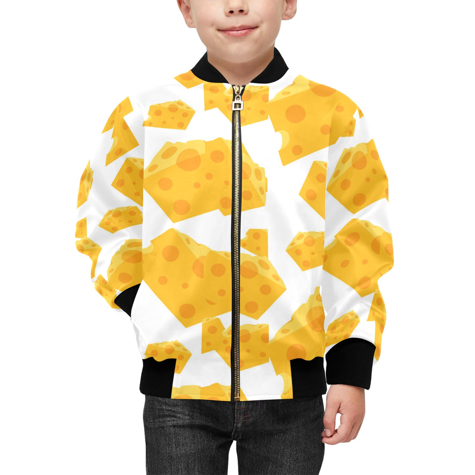 Cheese slice pattern Kids' Boys' Girls' Bomber Jacket