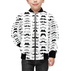 Mustache Beard Pattern Print Design 04 Kids' Boys' Girls' Bomber Jacket