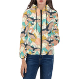 Eagle Pattern Print Design 02 Women's Padded Hooded Jacket