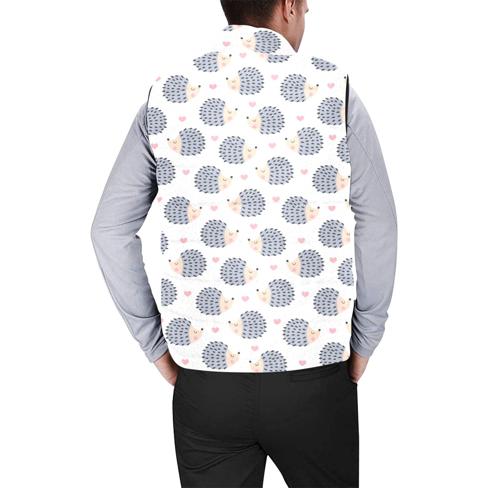 Hedgehog Pattern Print Design 04 Men's Padded Vest
