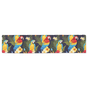 Colorful parrot flower pattern Table Runner