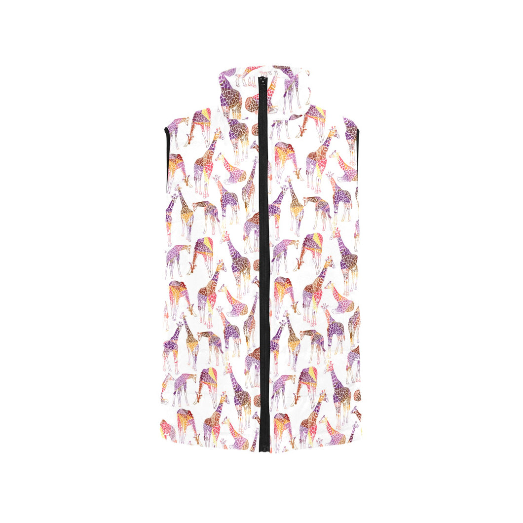 Giraffe Pattern Print Design 02 Men's Padded Vest