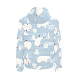 Cute polar bears Christmas decoration pattern Men's Padded Hooded Jacket