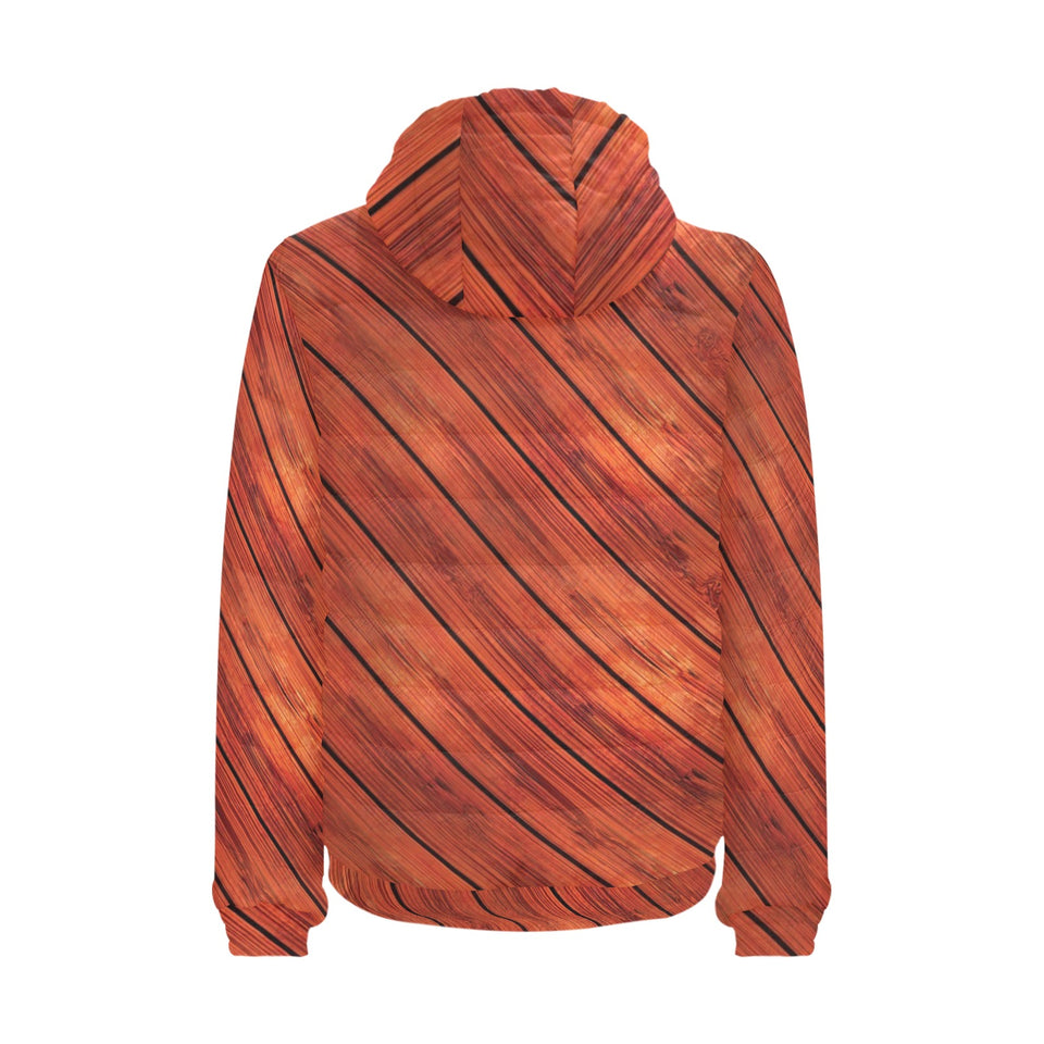 Wood Printed Pattern Print Design 03 Men's Padded Hooded Jacket