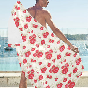 Rose Pattern Print Design 01 Beach Towel