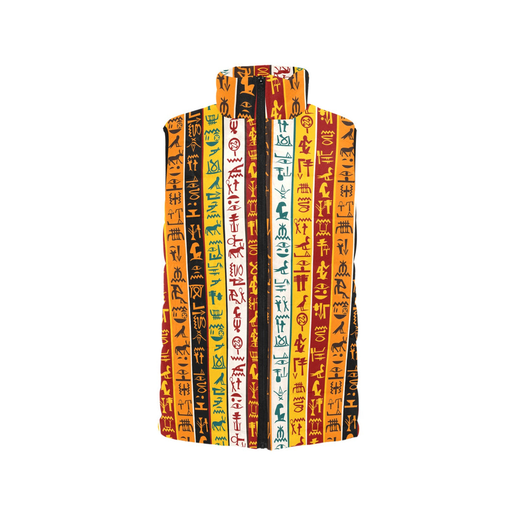 Egypt Hieroglyphics Pattern Print Design 01 Men's Padded Vest