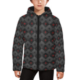 Casino Cards Suits Pattern Print Design 05 Kids' Boys' Girls' Padded Hooded Jacket